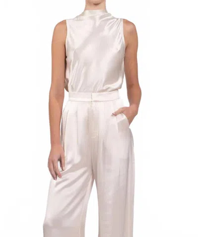 Nonchalantlabel Lainey High-neck Top In Champagne In White