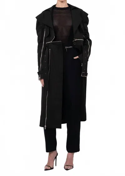 Nonchalantlabel Lennox Trench Coat In Black