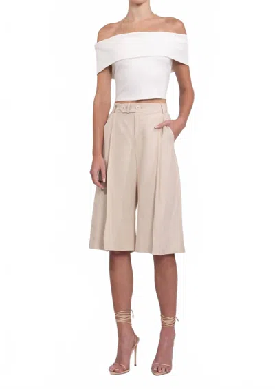 Nonchalantlabel Lex Culotte Short In Oat In Neutral