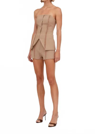 Nonchalantlabel Liz Strappless Top In Beige In Neutral