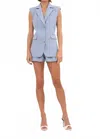 Nonchalantlabel Lydia Vest In Steel In Blue