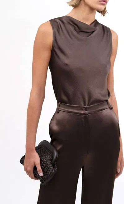 Nonchalantlabel Maisy Sleeveless Top In Chocolate In Brown