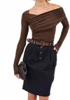 Nonchalantlabel Maple Long Sleeve Top In Chocolate In Brown
