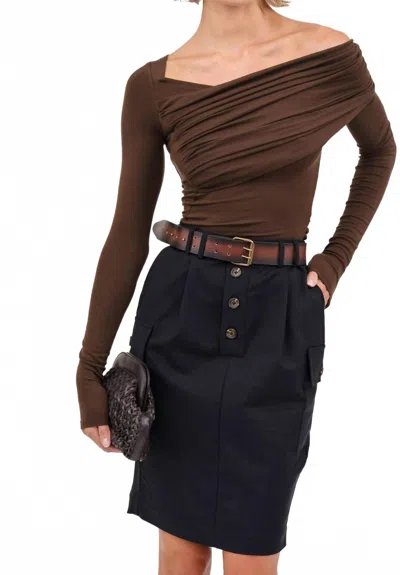 Nonchalantlabel Maple Long Sleeve Top In Chocolate In Brown