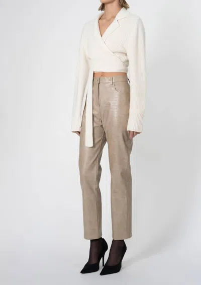 Nonchalantlabel Maris High Waisted Pants In Taupe In Gray