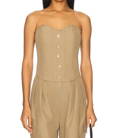 Nonchalantlabel Maya Bustier Strapless Top In Army In Green