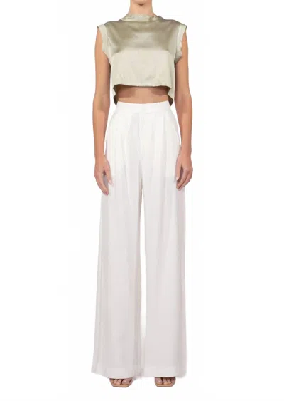 Nonchalantlabel Mel Crop Top In Desert Sage In Metallic