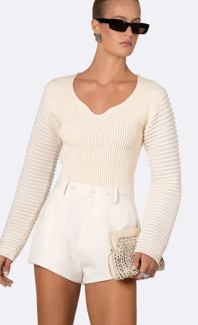 Nonchalantlabel Milan Long Sleeve Sweater In Vanilla In White