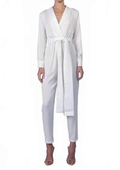 Nonchalantlabel Nadine Long Sleeve Jumpsuit In Off White In Yellow