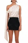 Nonchalantlabel Nora Asymmetrical Top In Champagne In White