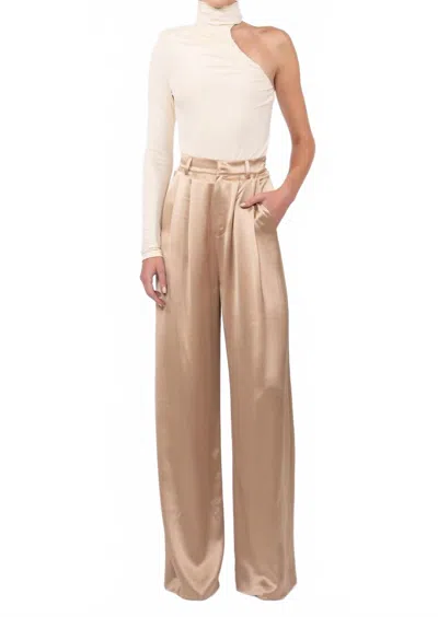 Nonchalantlabel Paris Pants In Sand In Gold