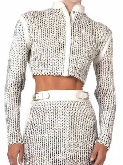 Nonchalantlabel Rafa Jacket In White In Gray