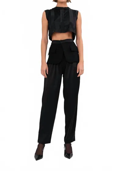 Nonchalantlabel Raven Layered Pant In Black