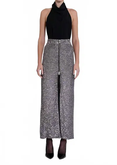 Nonchalantlabel Rhea Midi Skirt In Silver