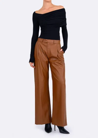 Nonchalantlabel Salome Pleated Wide Leg Pant In Caramel In Brown