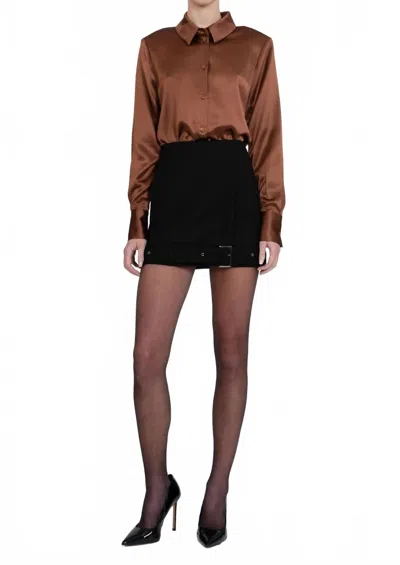 Nonchalantlabel Tegan Long Sleeve Blouse In Sand In Brown