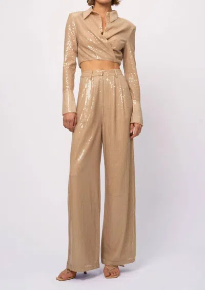 Nonchalantlabel Tylan Long Sleeve Top In Sand In Multi