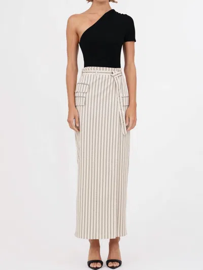Nonchalantlabel Ula Maxi Skirt In White Black In Multi