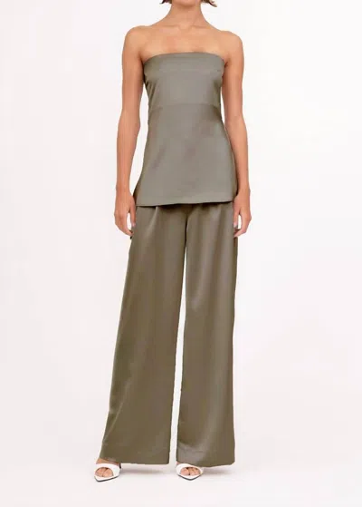 Nonchalantlabel Veronica Top In Moss In Brown