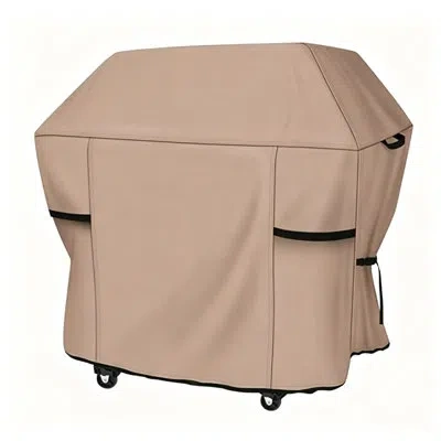 None 400d Silver Coated Bbq Grill Cover, Double Stitched Waterproof Grill Protector With Top Sealing Tape In Pink