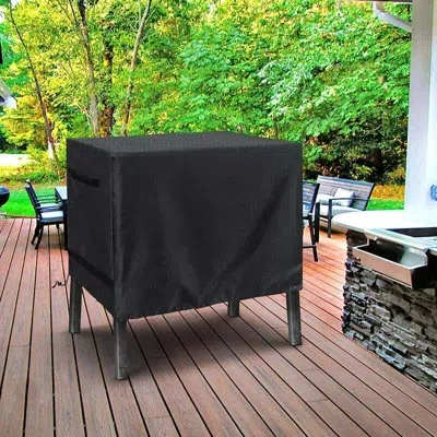 None Compact Oxford Fabric Bbq Grill Cover For Portable Gas Grills In Black
