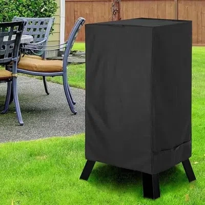 None Heavy Duty Bbq Grill Cover In Black