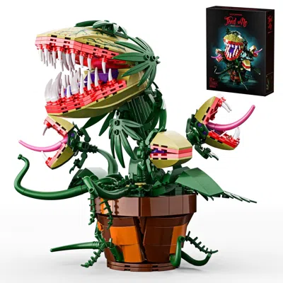 None Piranha Plant Audrey Ii Building Blocks Set - 629 Pieces Horror-themed Flower Shop Decoration For Tv In Multi