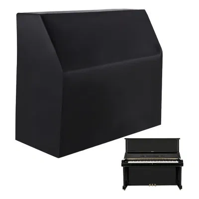 None Premium Piano Cover With Fully Wrapped Binding, Single Stitch Craft, Adjustable Bottom Drawstring &  In Black