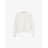 None Womens  Cocoon V-neck Cashmere Cardigan In White