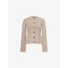 None Womens  Cooper Round-neck Wool And Cashmere Cardigan In Brown