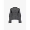 None Womens  Cooper Round-neck Wool And Cashmere Cardigan In Gray