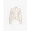 None Womens  Cooper Round-neck Wool And Cashmere Cardigan In White