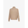 None Womens  Fisherman High-neck Cashmere Jumper In Brown