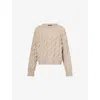 None Womens  Serena Cable-knit Wool-blend Jumper In Neutral