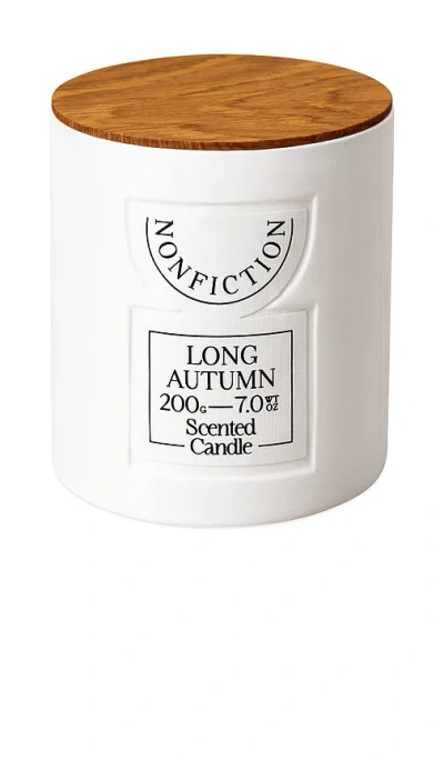 Nonfiction Long Autumn Scented Candle In White