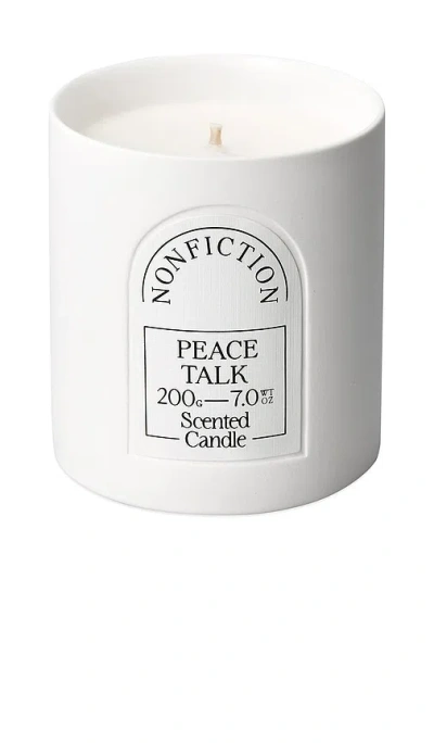 Nonfiction Peace Talk Scented Candle In White