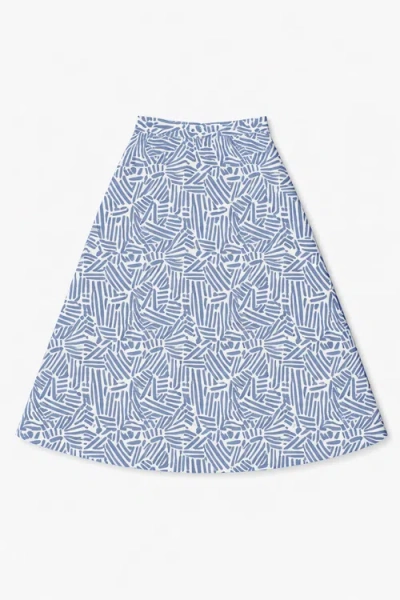 Noni Daily Geo Swim Elastic Waist A-line Skirt In Blue