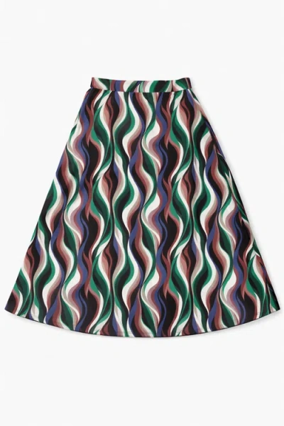 Noni Daily Geo Swim Elastic Waist A-line Skirt In Multi