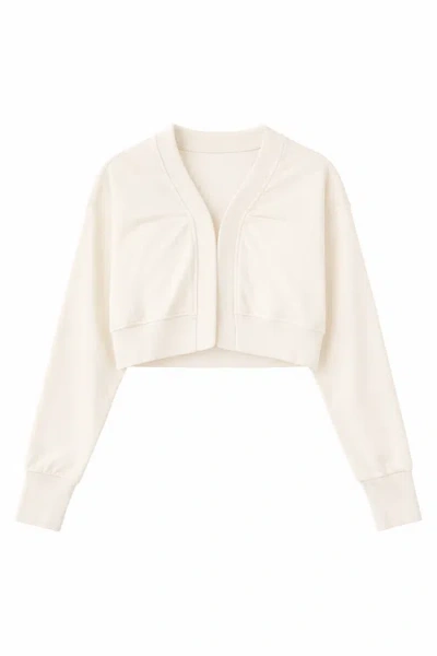 Noni Rib Knit V-neck Hook-and-eye Cardigan In Neutral