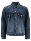 Nonnative Button-up Denim Jacket With Zigzag Placket In Blue