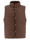 Nonnative Sleeveless Padded Jacket With High Collar In Brown