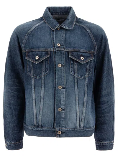 Nonnative Classic Denim Jacket With Structured Seams In Blue