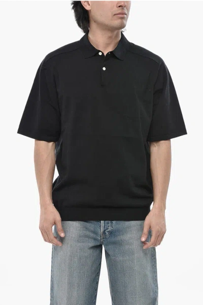Nonnative Cotton-blend Polo With 2 Buttons In Black