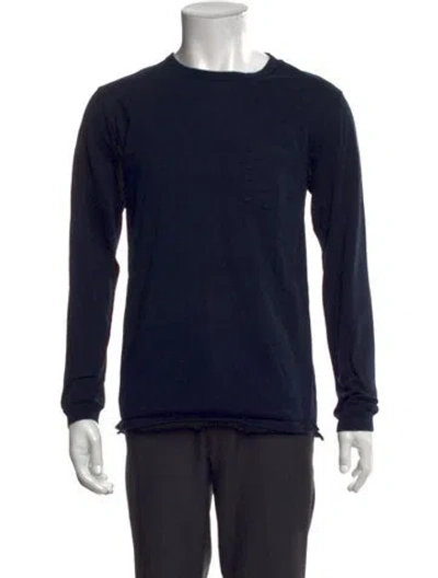 Pre-owned Nonnative Crew Neck Long Sleeve T-shirt In Blue