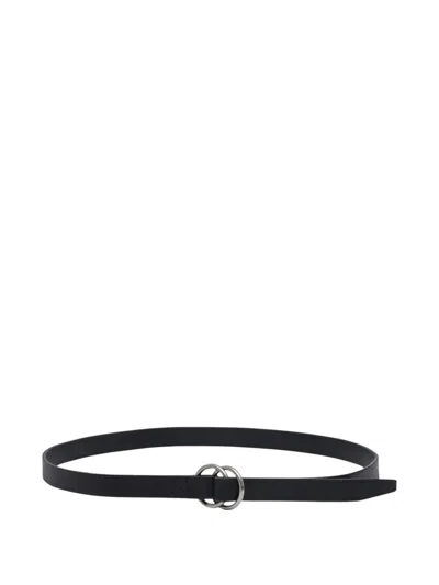 Nonnative Double-ring Leather Belt In Black