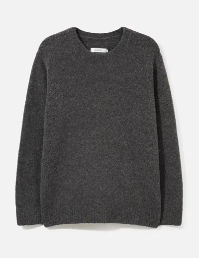 Nonnative Hiker Crew Sweater Wool Boucle Knit In Black