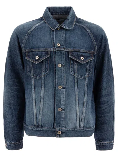 Nonnative Curved-yoke Denim Jacket In Blue
