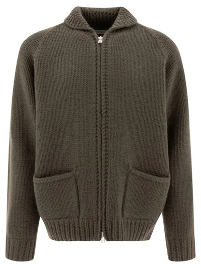 Nonnative Knit Zip-through Sweater With Wide Collar In Green