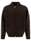 Nonnative Knit Zip-up Sweater With Ribbed Details In Brown