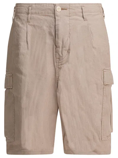 Nonnative Linen Cargo Shorts Beige In Brown